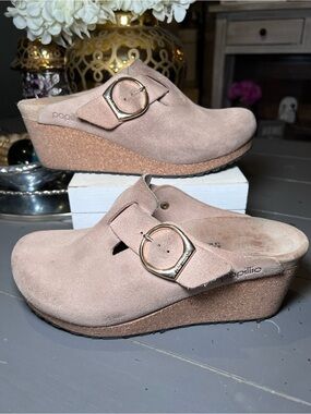Birkenstock Papillio Women's Suede Leather Fanny Ring-Buckle Clogs Size 39